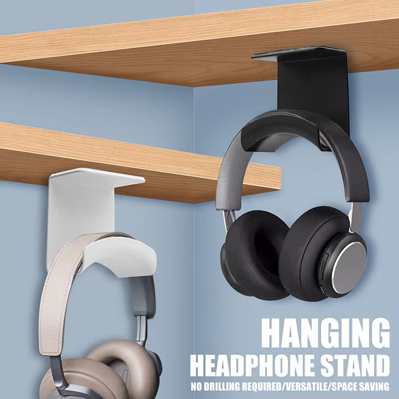 Desk Setup Stand - 범용 헤드폰 스탠드 접착식 플라스틱 벽걸이형