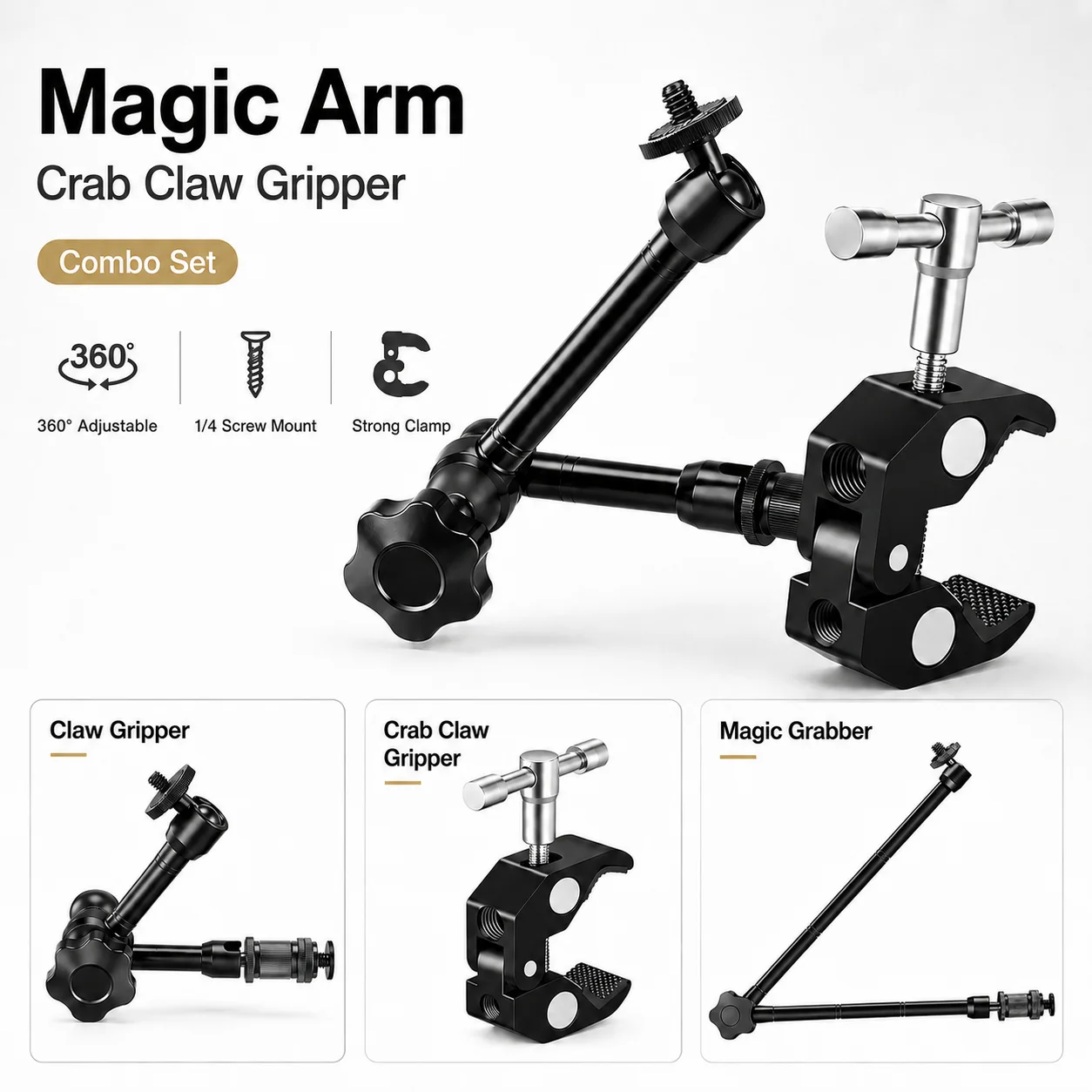 Monitor Arm Clamp - 매직암 7/11/20인치 360 ° 회전 가능한