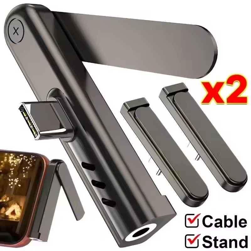 Desk Setup Stand - 2/1PCS 휴대용 USB C 3.5mm 오디오