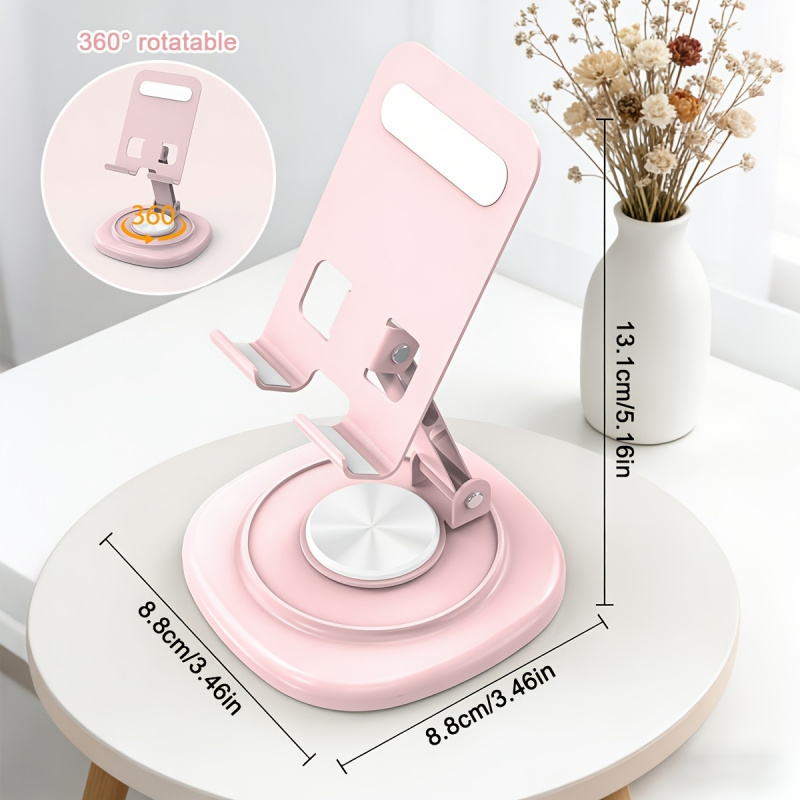 Desk Setup Stand - 마카롱 데스크탑 메탈 회전식 휴대폰/태블릿 거치대