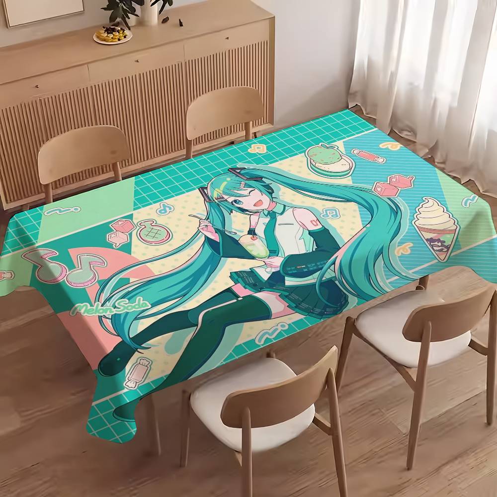 Desk Setup Wallpaper - 만화 H-Hatsunees 귀여운 M-Mikuu 테이블 천으로