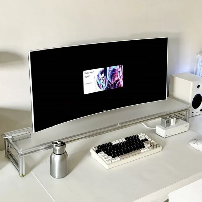 Desk Setup For Laptop And Monitor - 알루미늄 모니터 스탠드 아크릴 데스크탑 라이저