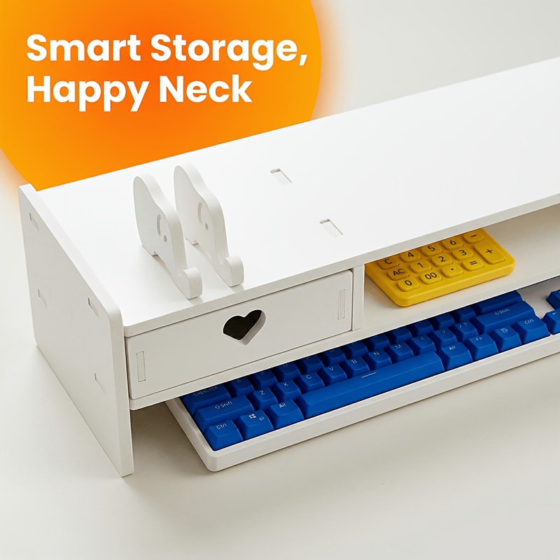 미니멀리스트 화이트 PVC 모니터 스탠드 라이저(수납  - Desk Setup Home Office 리뷰 및 가격