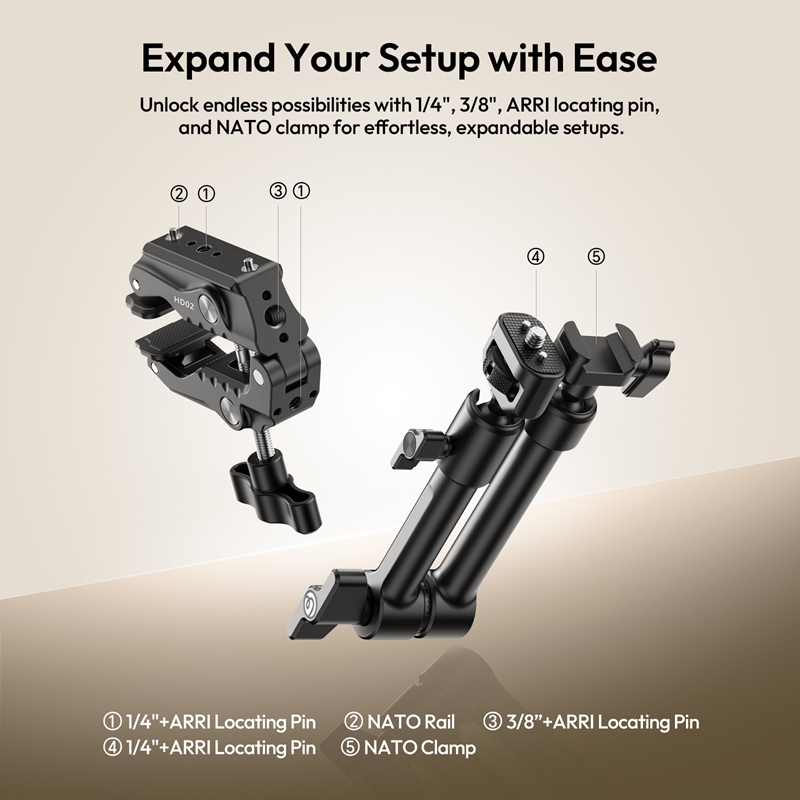 Ulanzi 10인치 매직 암 키트 HD02 슈퍼 클램 - Monitor Arm Clamp 리뷰 및 가격