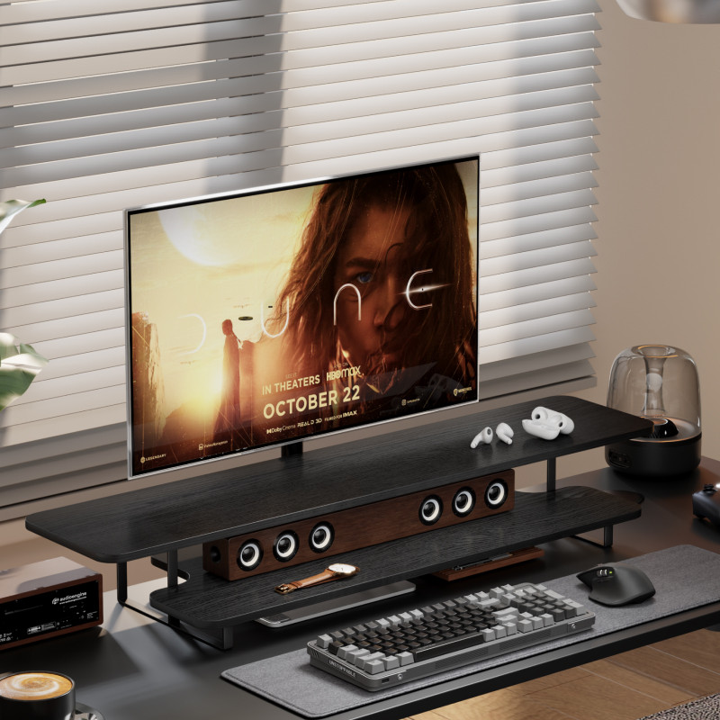 월넛 마감 모니터 스탠드 라이저 원목 데스크탑 정리대  - Desk Setup For Laptop And Monitor 리뷰 및 가격
