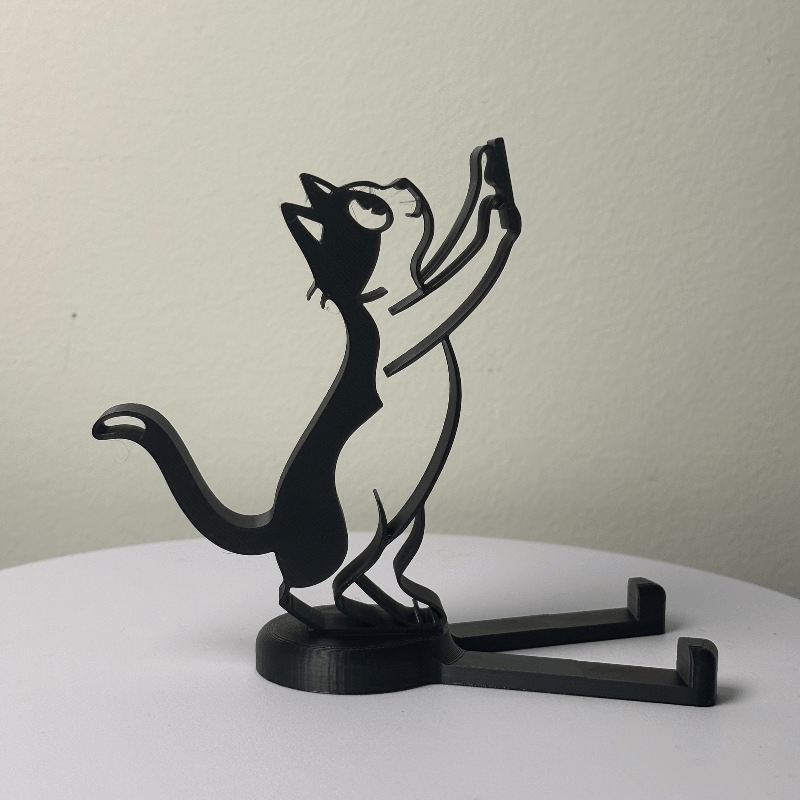 추상적인 속이 빈 라인 고양이 모양 휴대폰 거치대 미니 - Desk Setup Stand 리뷰 및 가격