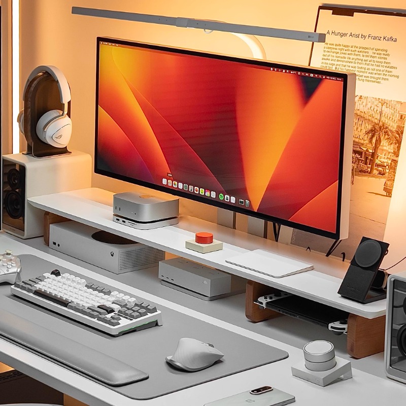 현대 모니터 라이저 스탠드 인체 공학적 책상 선반 주최 - Desk Setup For Laptop And Monitor 리뷰 및 가격