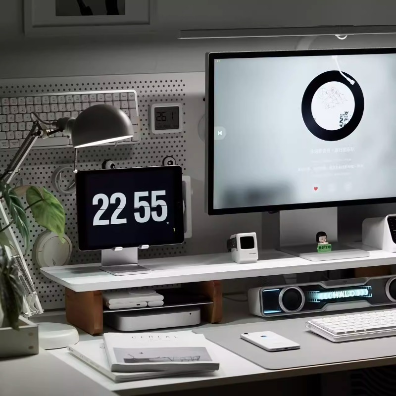 현대 모니터 라이저 스탠드 인체 공학적 책상 선반 주최 - Desk Setup For Laptop And Monitor 리뷰 및 가격