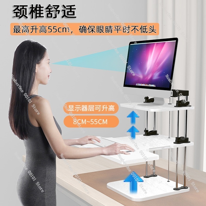 높이 조절 가능한 스탠딩 데스크 컨버터, 데스크탑 워크 - Desk Setup For Laptop And Monitor 리뷰 및 가격
