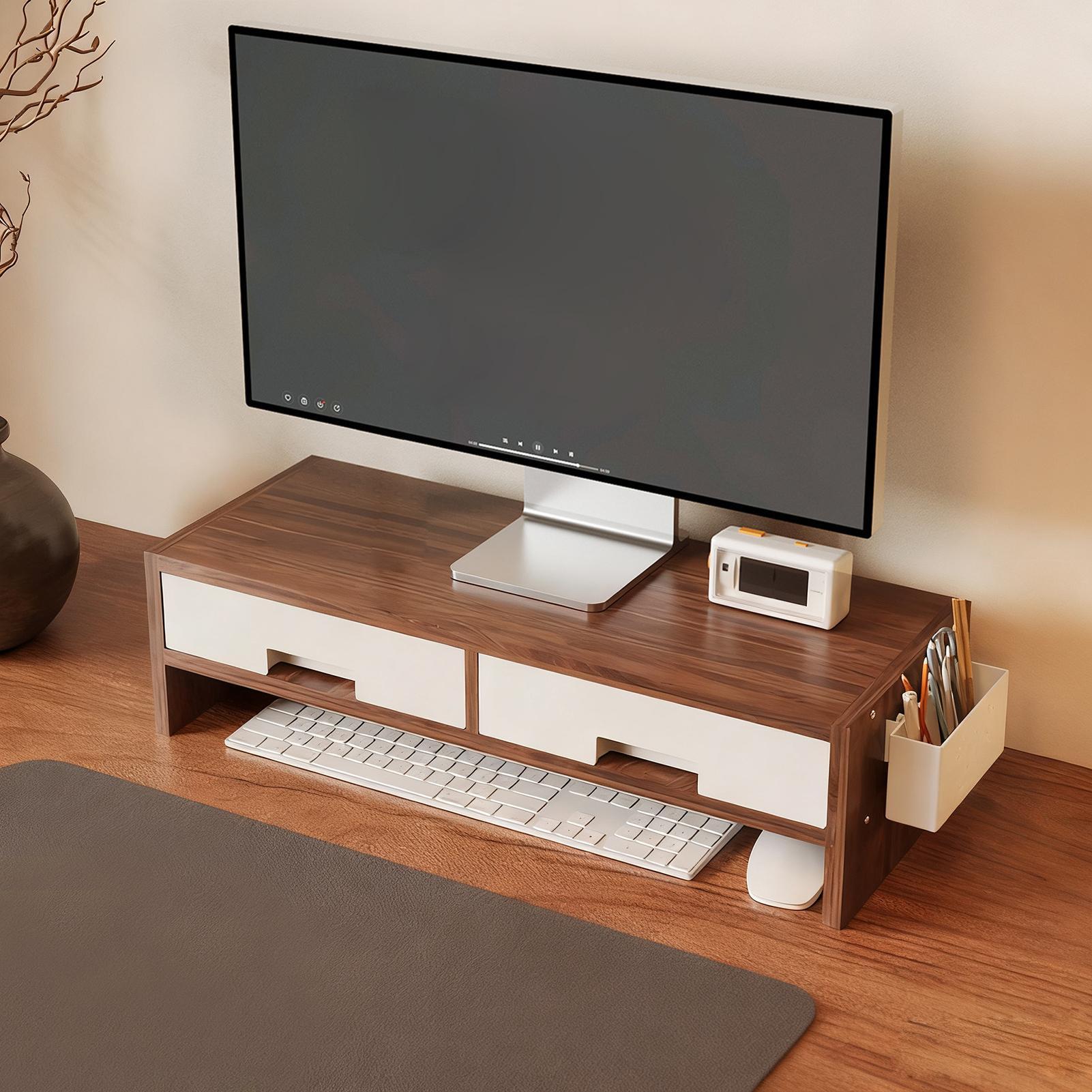 책상 모니터 스탠드 라이저 더블 서랍 인체공학적 정리함 - Desk Setup Home Office 리뷰 및 가격