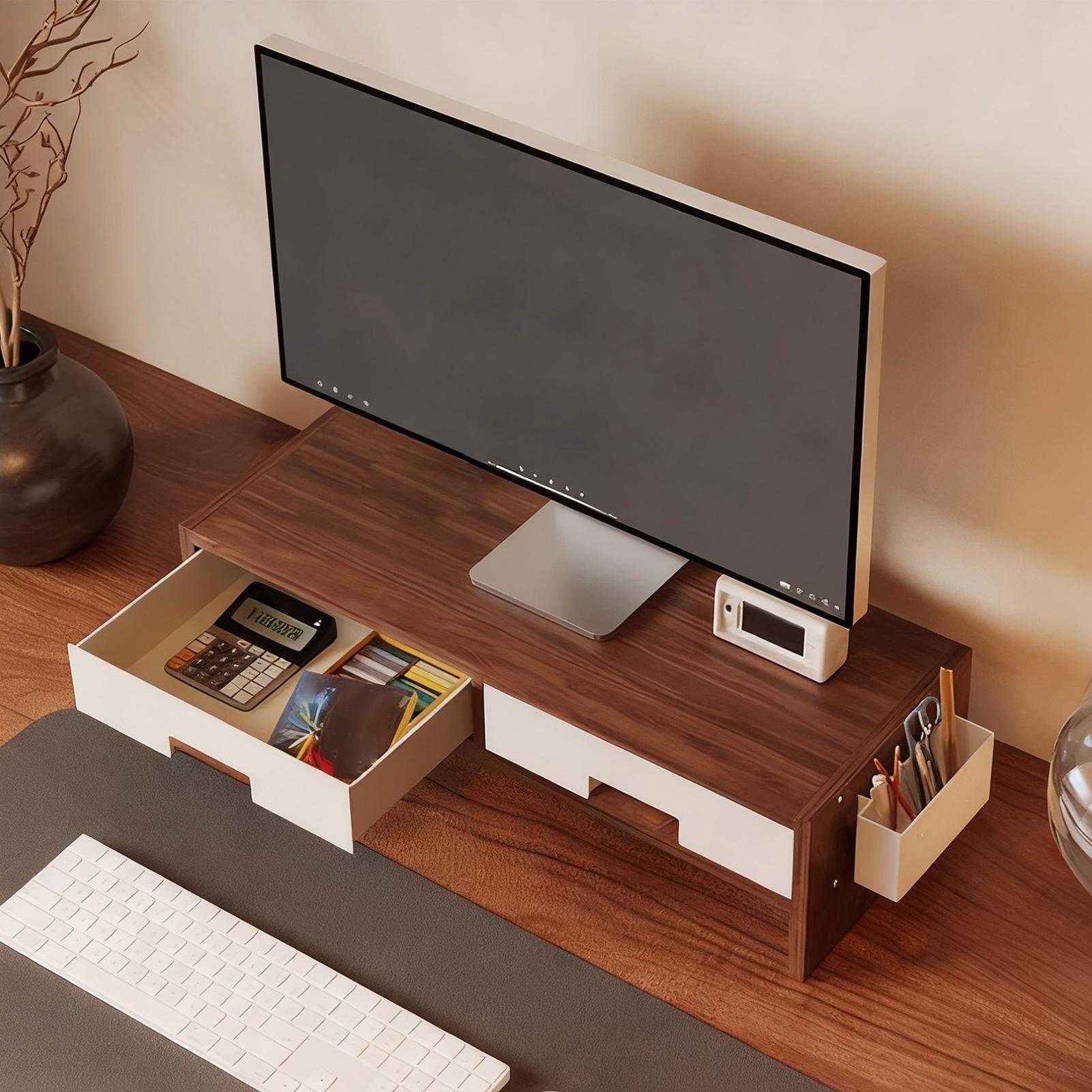 책상 모니터 스탠드 라이저 더블 서랍 인체공학적 정리함 - Desk Setup Home Office 리뷰 및 가격