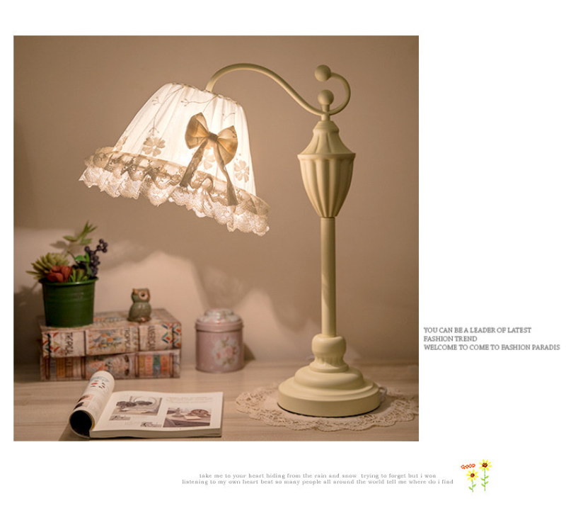 공주 패브릭 테이블 램프, 거실 침실 침대 옆 책상 램 - Desk Setup Wallpaper 리뷰 및 가격