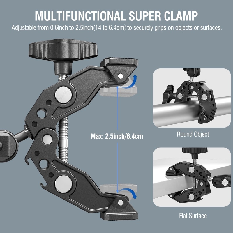 유니버설 알루미늄 슈퍼 클램프, 더블 볼 헤드 매직 암 - Monitor Arm Clamp 리뷰 및 가격