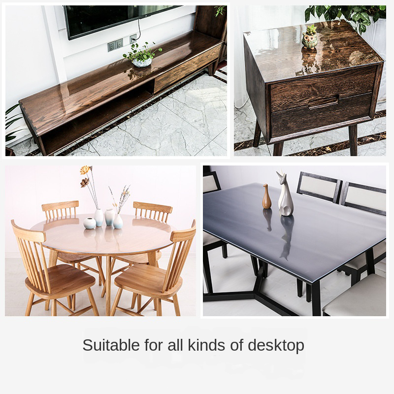 부드러운 유리 식탁보 투명 PVC 테이블 천 방수 오일 - Desk Setup Wallpaper 리뷰 및 가격