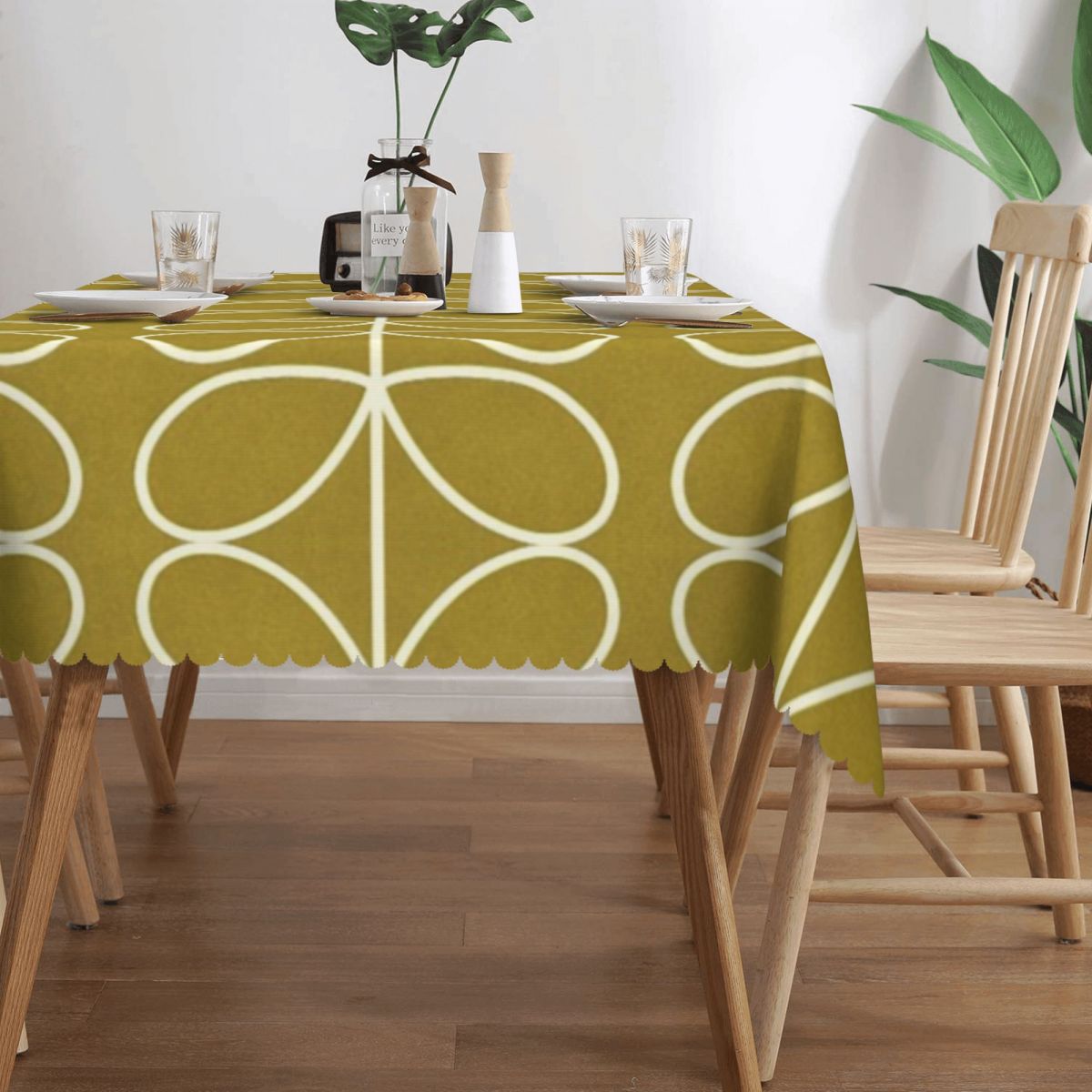 Orla Kiely 다중 줄기 직사각형 식탁보, 방수  - Desk Setup Wallpaper 리뷰 및 가격