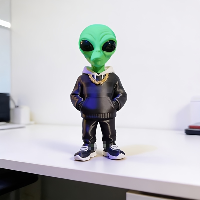 1개의 포켓 디자인의 녹색 외계인 피규어, 3D 프린팅 - Desk Setup Home Office 리뷰 및 가격